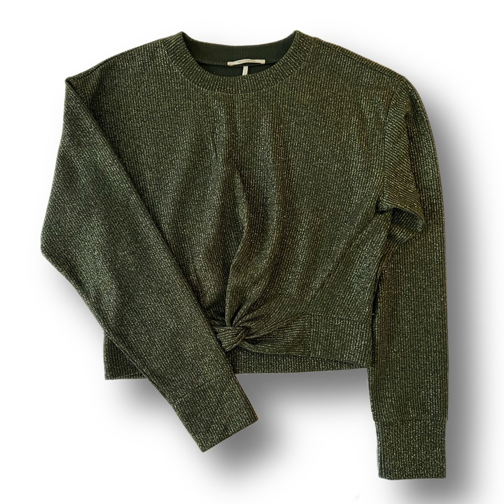 Scotch & Soda Starwatcher Sparkly Gold Green Knit Top